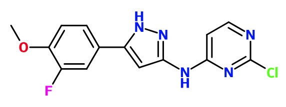 (image for) MC085338 (2-Chloro-pyrimidin-4-yl)-[5-(3-fluoro-4-methoxy-phenyl)-1H-pyrazol-3-yl]-amine